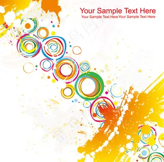 多彩圆环矢量背景