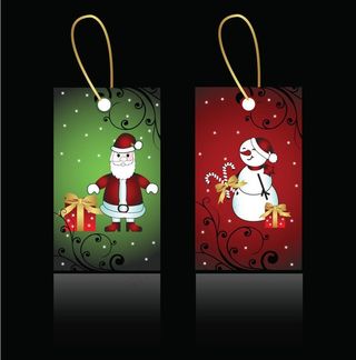 线条花纹圣诞吊牌图片