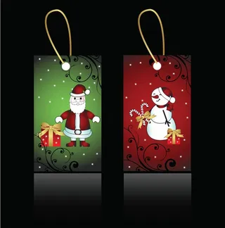线条花纹圣诞吊牌图片