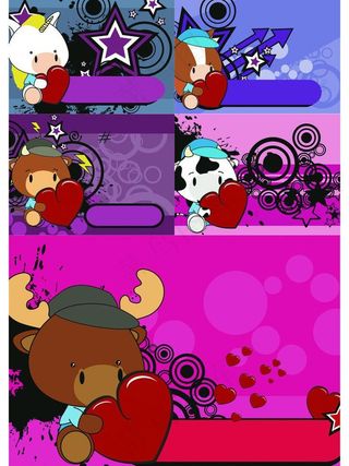 卡通爱心玩具背景矢量图片