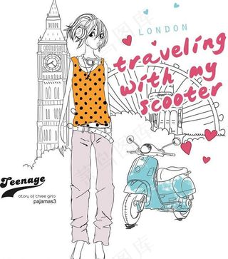 手绘卡通女孩美女女人图片