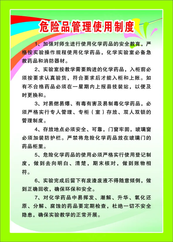 危险品管理使用制度cdr矢量模版下载