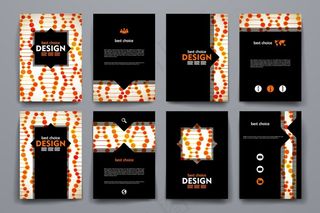 红色圆点曲线画册图片