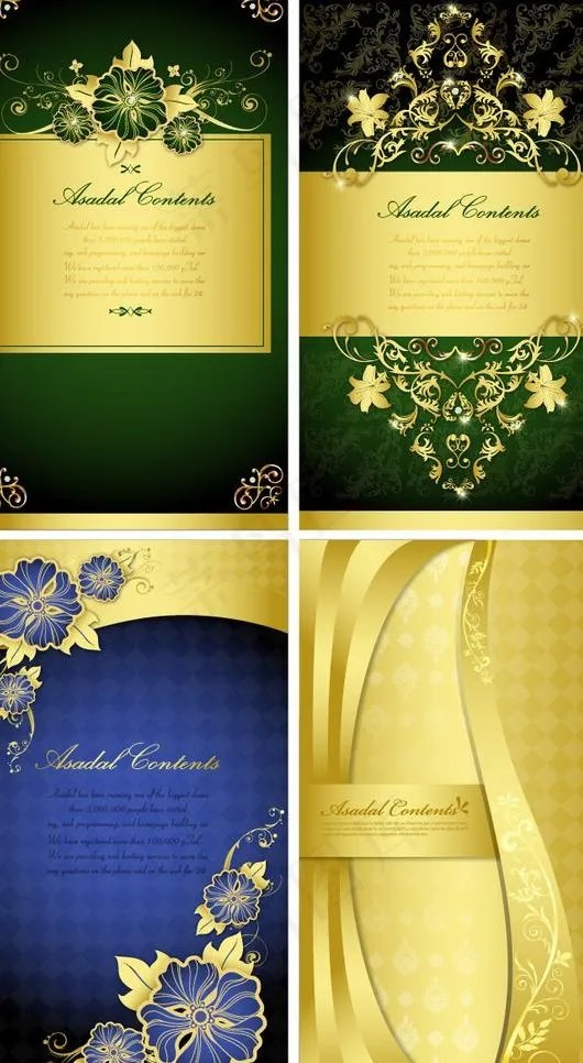 华丽古典欧式花纹底纹花边框图片ai矢量模版下载