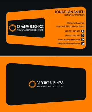 黑黄色彩搭配商务名片设计源文件