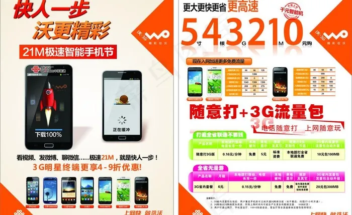 联通广告图片cdr矢量模版下载