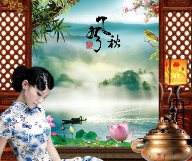 江南风光 山水荷塘图片 江南风光 山水荷塘图片