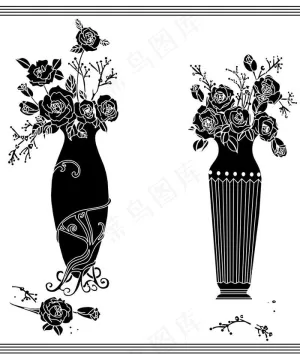 雕刻花瓶 花艺图片