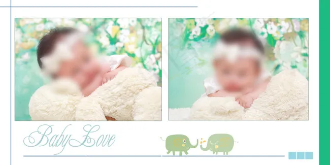 影楼儿童相册psd分层模板下载psd模版下载