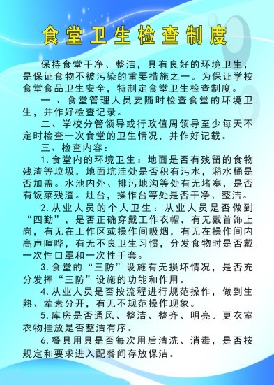 食堂卫生检查制度cdr矢量模版下载