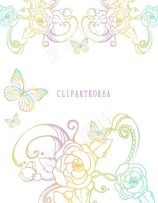 韩国植物花边边框矢量图01ai矢量模版下载