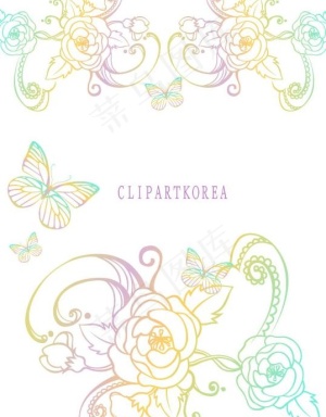 韩国植物花边边框矢量图01