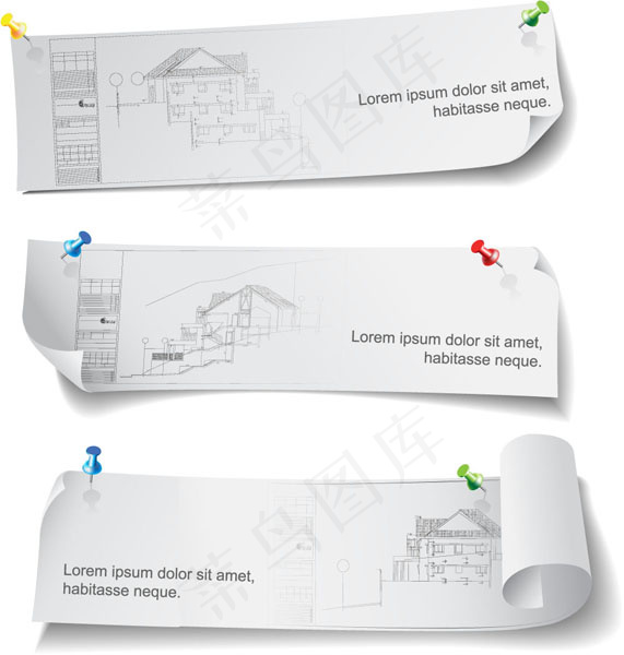 创意建筑绘图设计横幅模板矢量素材-...eps,ai矢量模版下载