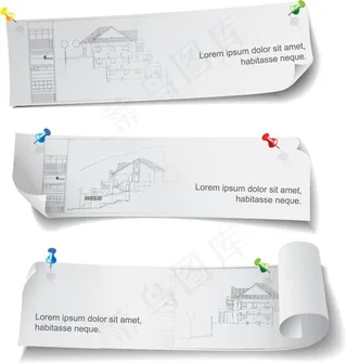 创意建筑绘图设计横幅模板矢量素材-...