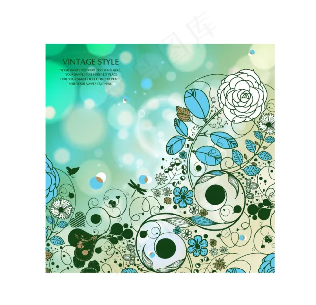 炫彩花纹背景eps,ai矢量模版下载