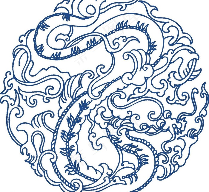 龙纹图案cdr矢量模版下载