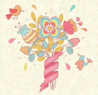 清新母亲节贺卡矢量素材