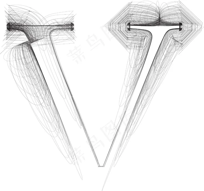 手绘插画矢量字体的字母Veps,ai矢量模版下载