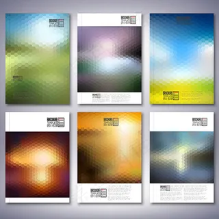 梦幻几何画册封面背景矢量图