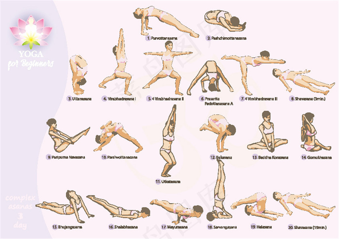 练瑜伽的美女插图图片