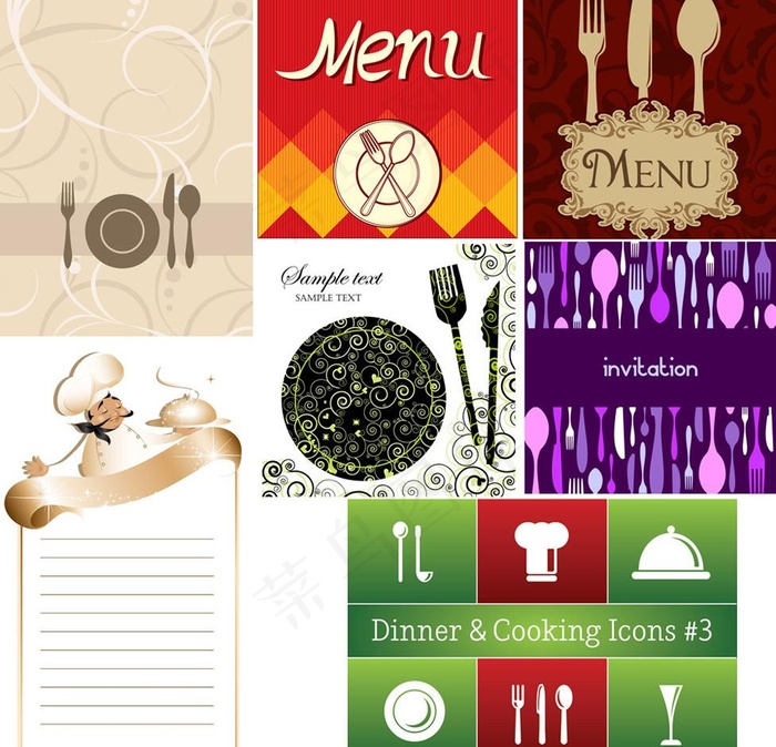 欧式花纹欧式菜单封面矢量图片