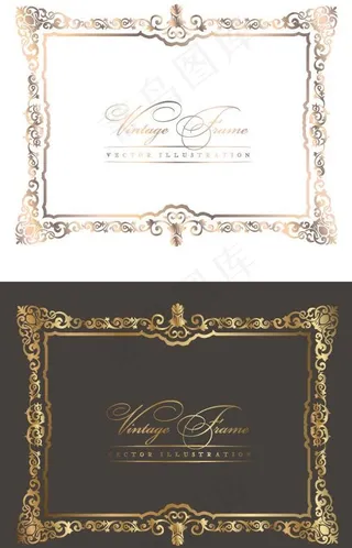 欧式金色花纹边框图片