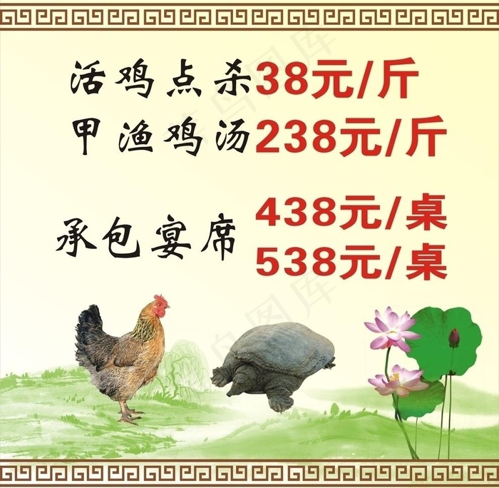 甲鱼土鸡图片cdr矢量模版下载