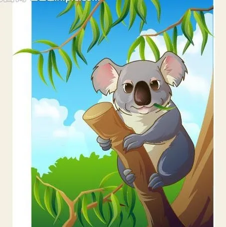 可爱小动物绿色树袋熊图片ai矢量模版下载