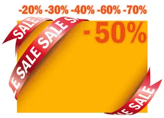 降价丝带卡片矢量素材