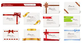 花纹蝴蝶结丝带设计矢量素材