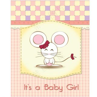 可爱卡通白鼠卡片相框图片