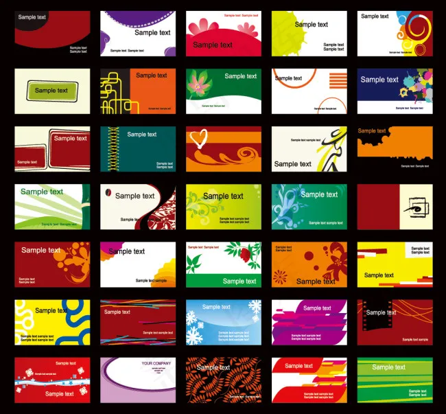 国外时尚个人名片eps,ai矢量模版下载