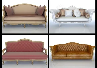 四款精美欧式沙发模型图片