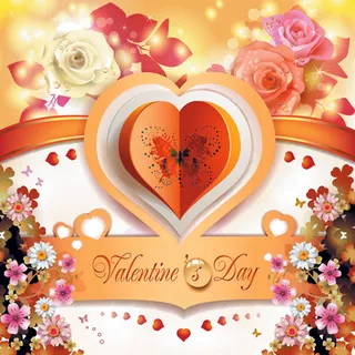 美丽的鲜花情人节贺卡设计矢量图06 美丽的鲜花情人节贺卡设计矢量图06