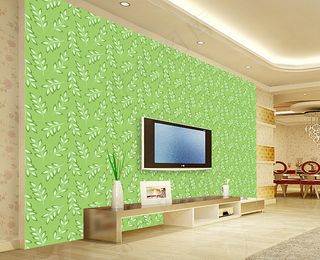 绿色小清新电视背景墙
