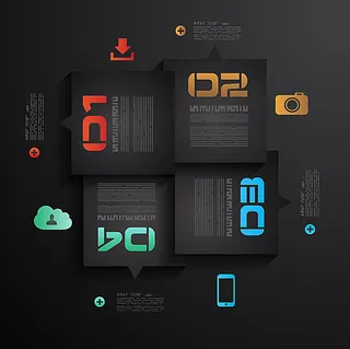 黑色方形目录标签