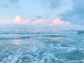 高清清晨大海 海浪图