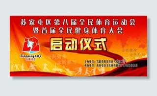 健身体育启动仪式展板图片