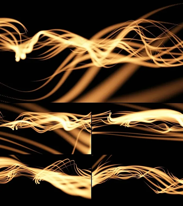 梦幻的黄色炫光线条视频素材