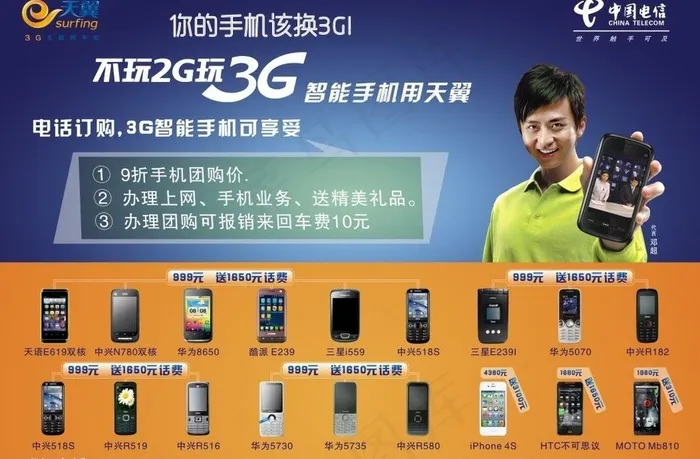 电信图片cdr矢量模版下载