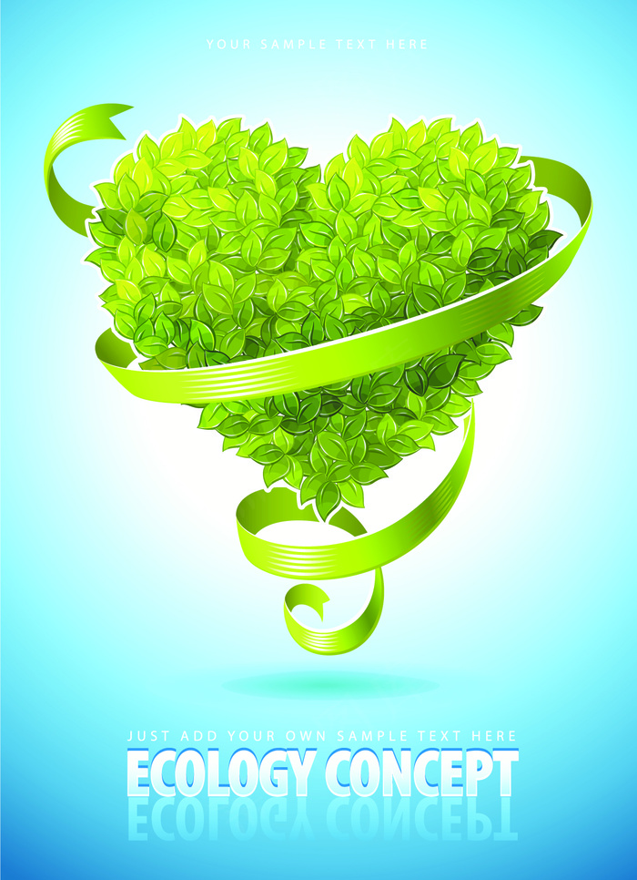 心形树叶矢量素材