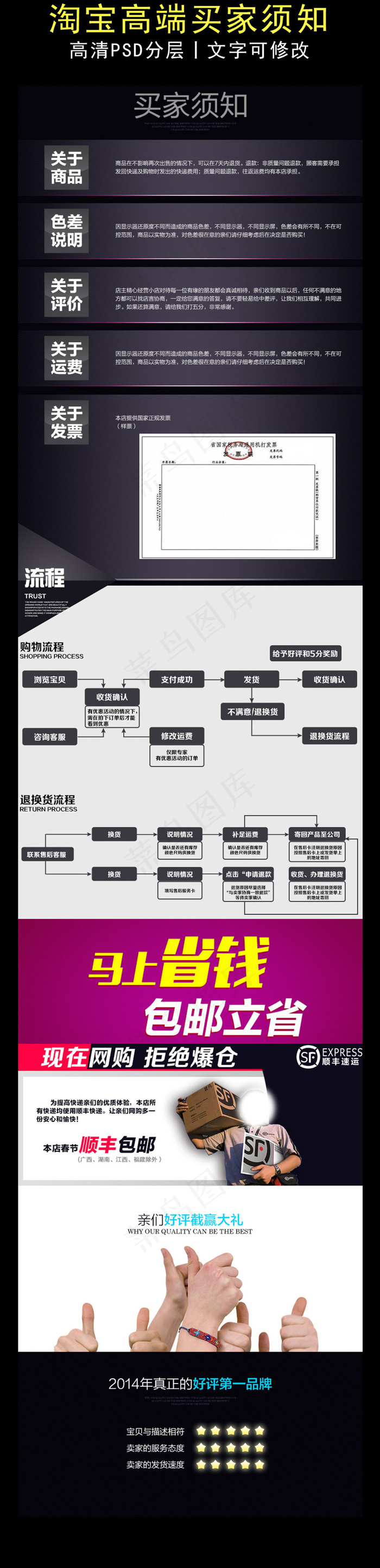 淘宝天猫买家须知模板psdpsd模版下载