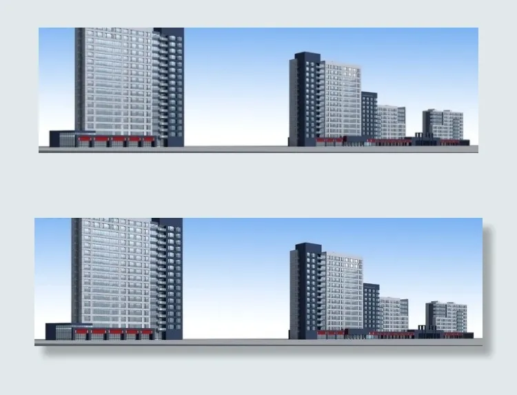 现代商业办公楼高层建筑3D模型图