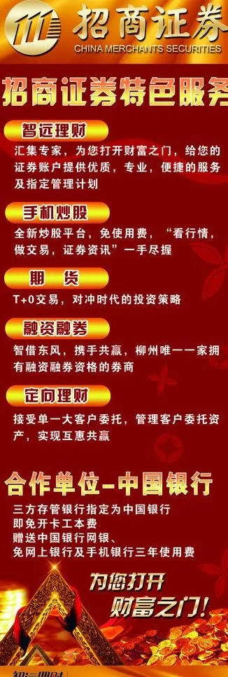 证劵招商展架图片psd模版下载