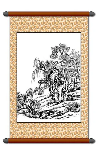 白描 风景画图片