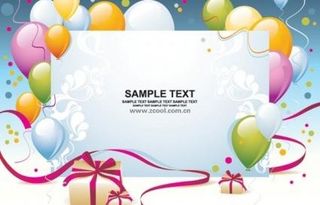 气球礼物卡片背景矢量