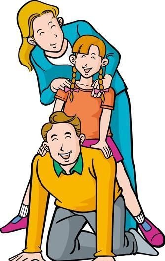 幸福一家人 欢乐家庭 日本人物矢量...