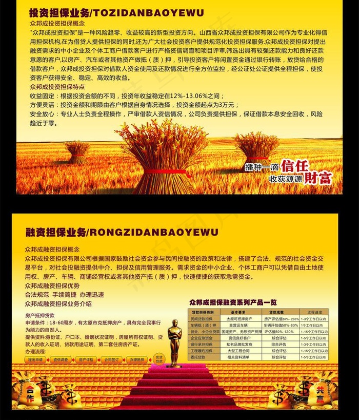 金融投资担保展板图片