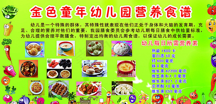 幼儿园营养食谱图片