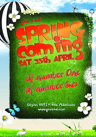 炫彩春天通用海报PSD素材图片